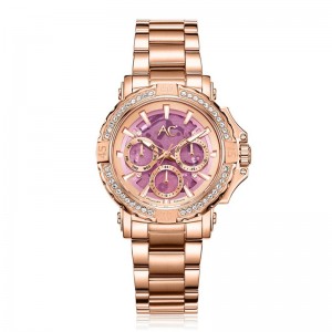 Alexandre Christie AC 9205 Rosegold Pink Diamond Ring Lady BFBRGLKDR